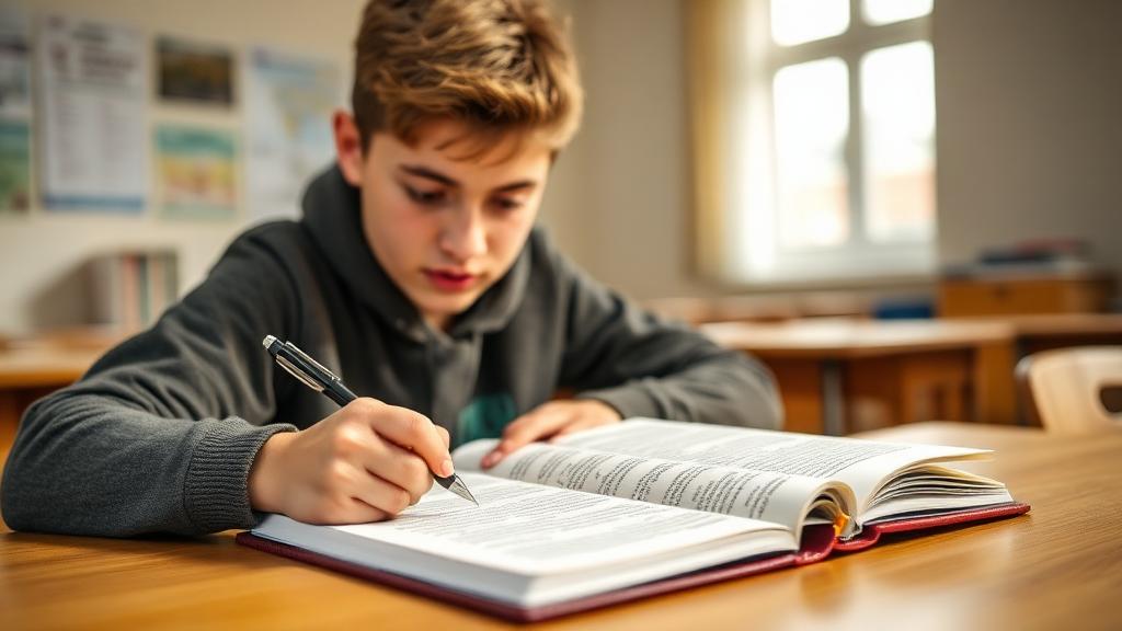 Adolescent care studiază limba română